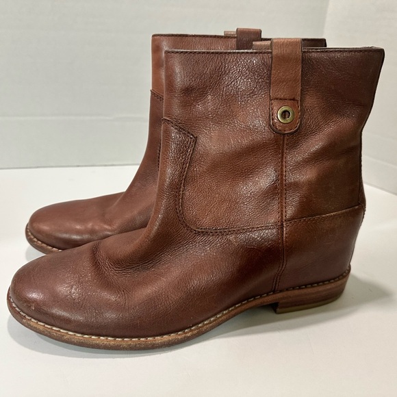 COLE HAAN Zillie Brown Leather Ankle Boots 9.5 - Picture 1 of 6